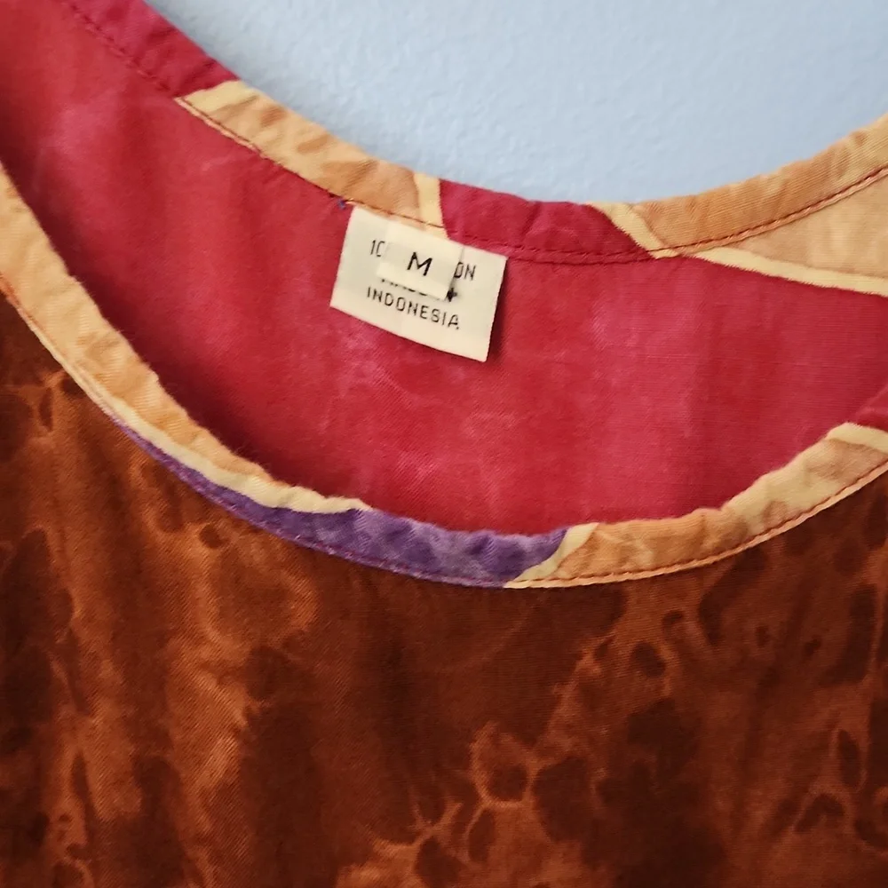 Geometrical Shape Marbled/Dyed Vintage Mini Dress - Picture 3 of 5